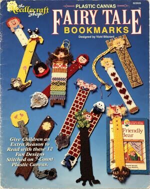 1992 Needlecraft Shop Fairy Tale Bookmarks Plastic Canvas 12 Designs 7-count